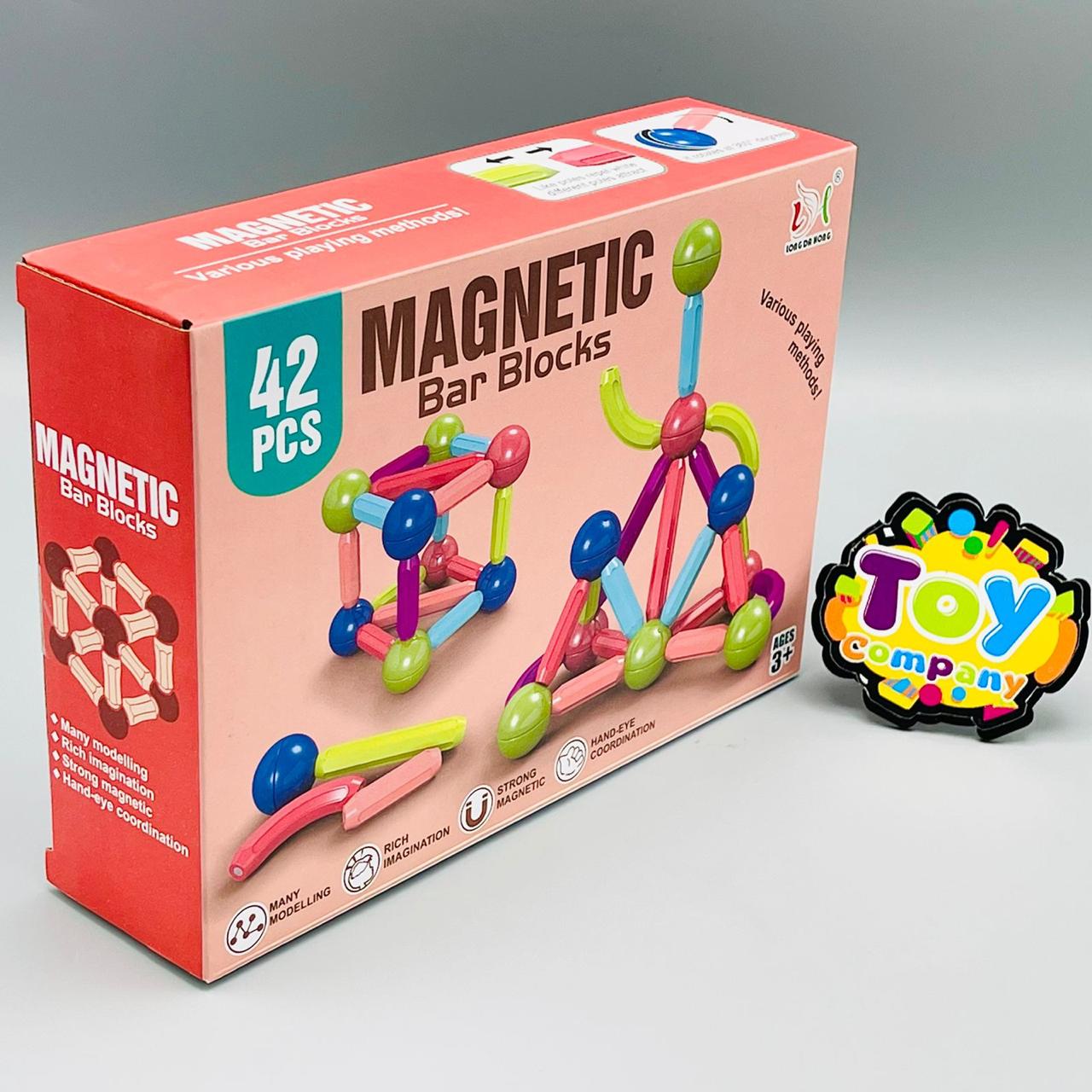 42 Pcs Magnetic Bar Blocks